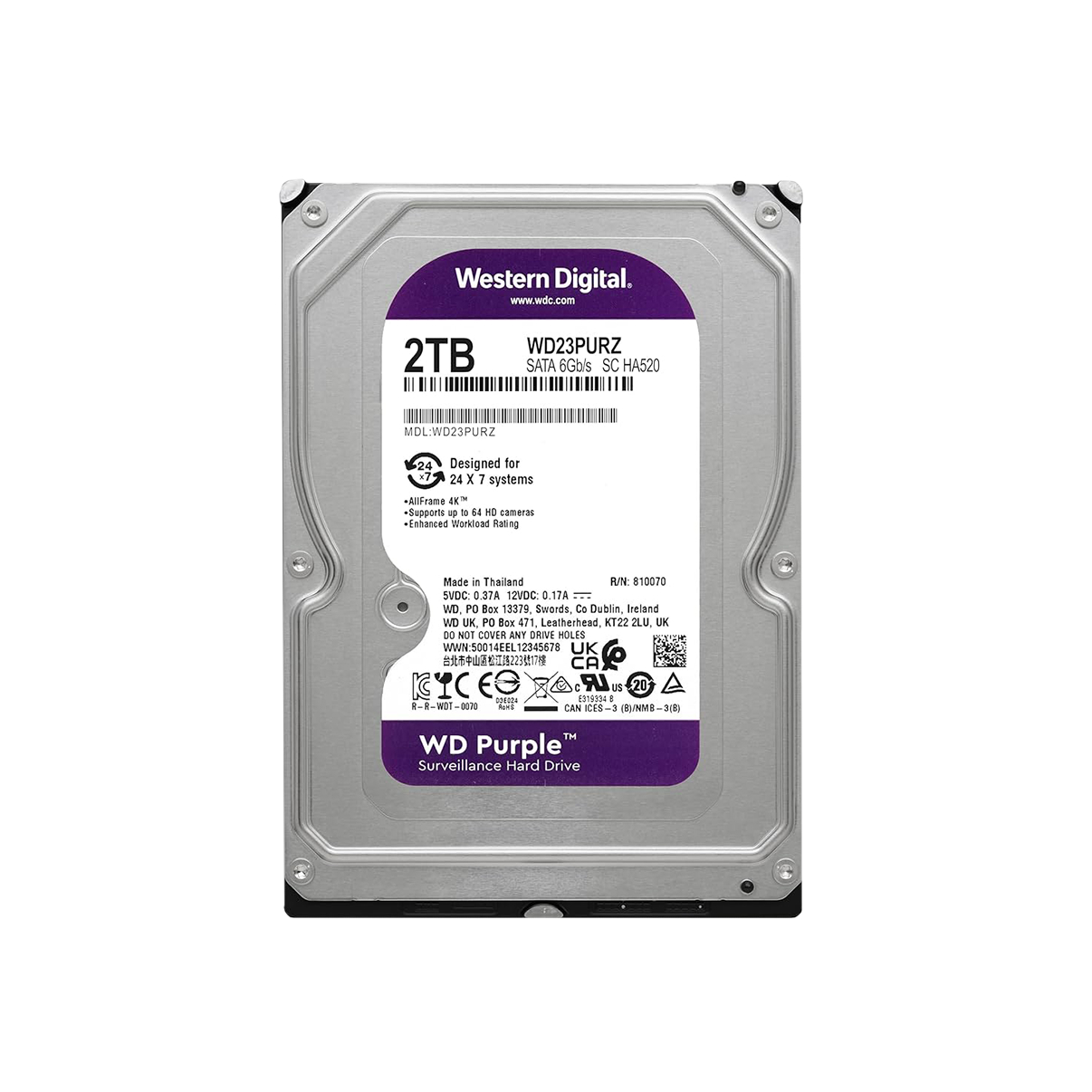 WD Purple 2TB Surveillance HDD